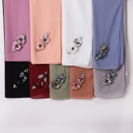 Luxe Rose Embellished Chiffon